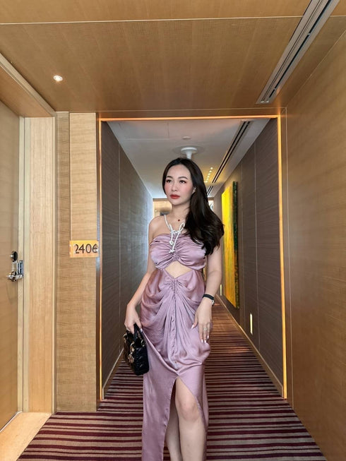 Halter Neck Hollow Out Ladies Party Dresses